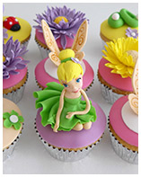 Tinkerbell cupcakes for a girls birthday